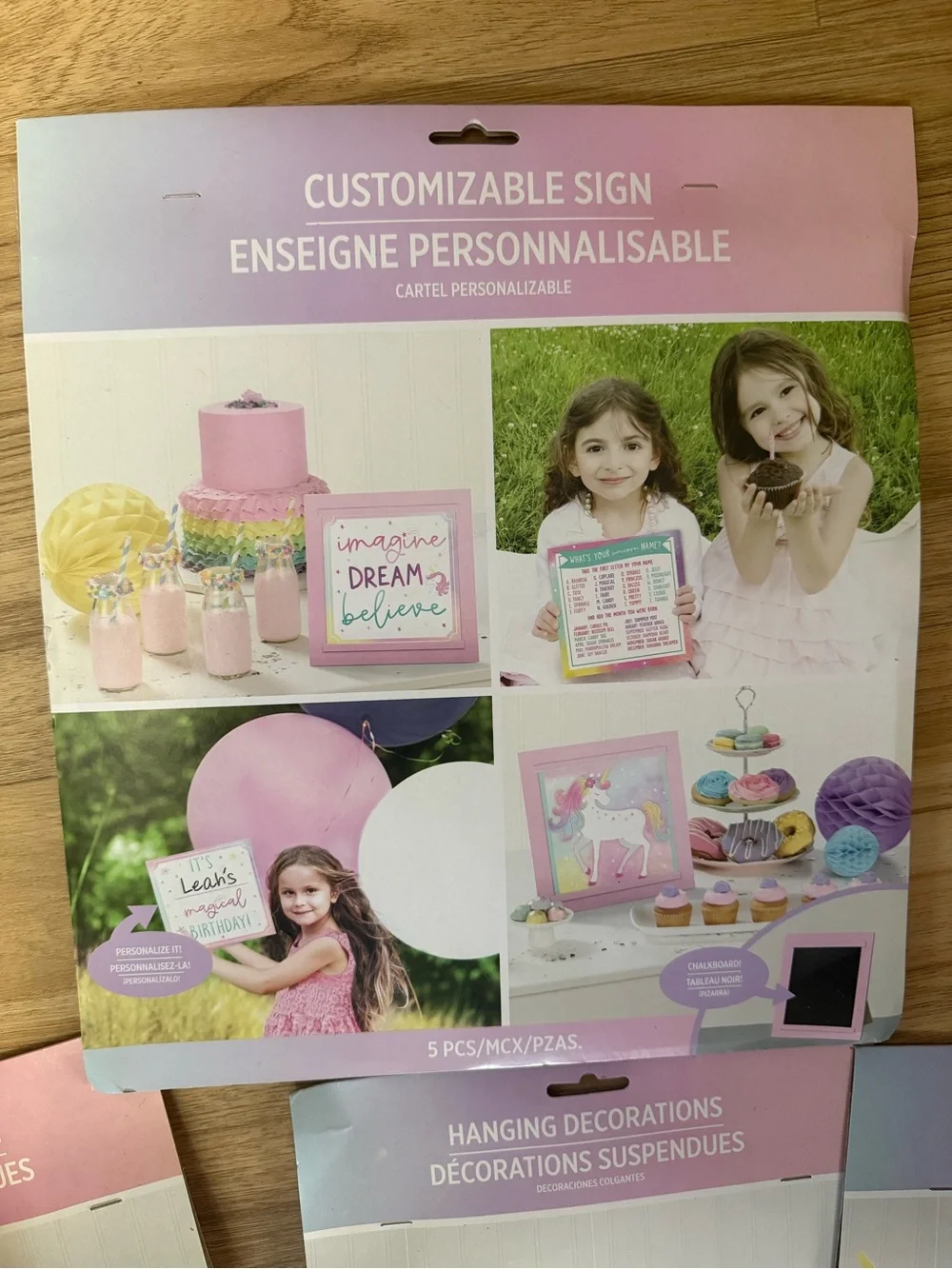 Pink Unicorn Hanging Party Decorations - Set